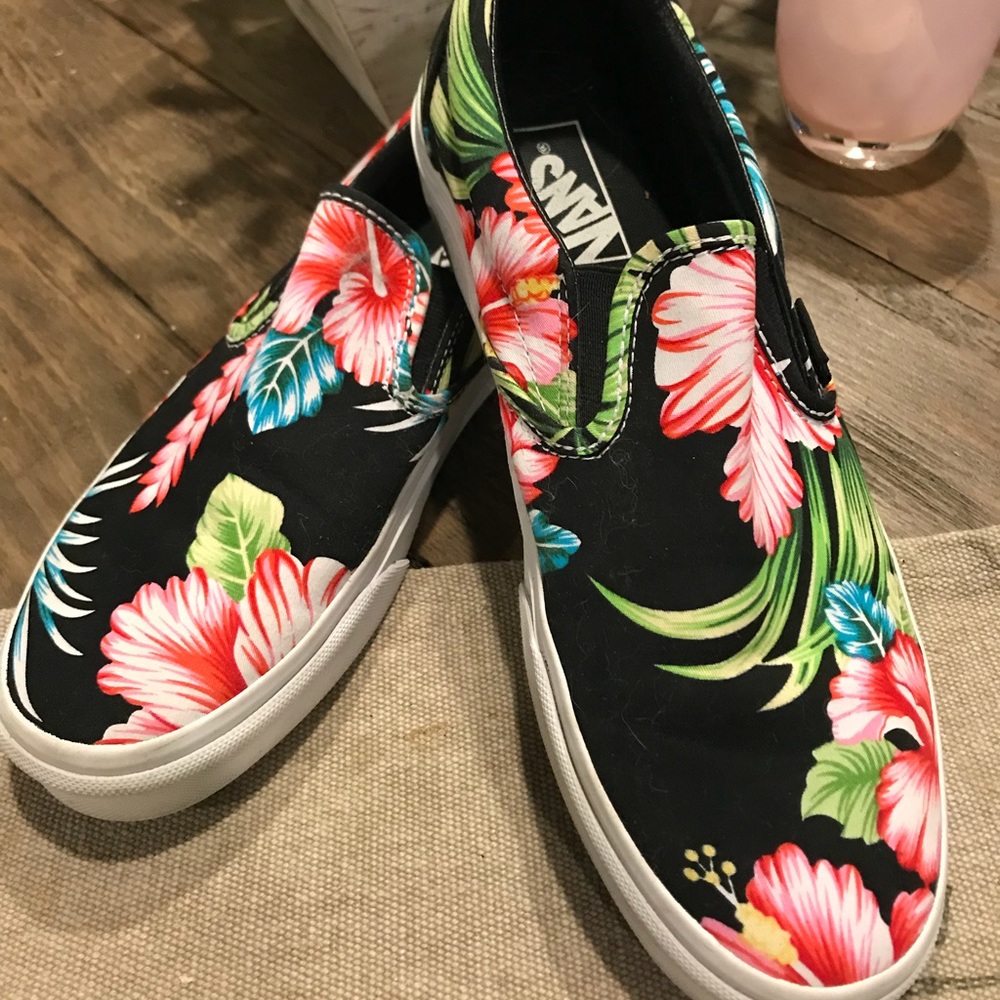 Tropical print Vans